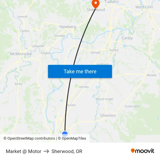 Market @ Motor to Sherwood, OR map