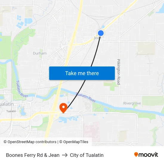Boones Ferry Rd & Jean to City of Tualatin map