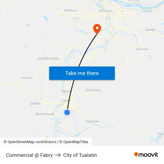 Commercial @ Fabry to City of Tualatin map