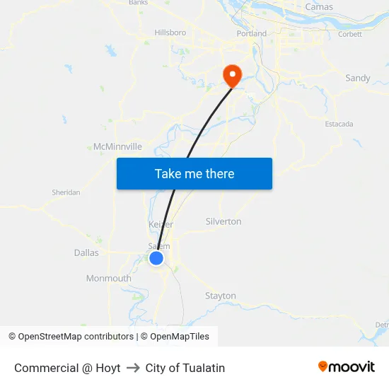 Commercial @ Hoyt to City of Tualatin map
