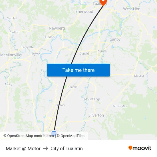 Market @ Motor to City of Tualatin map