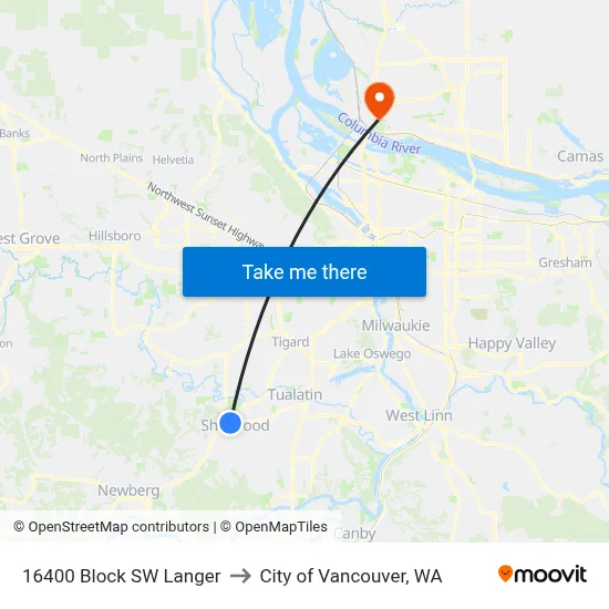16400 Block SW Langer to City of Vancouver, WA map
