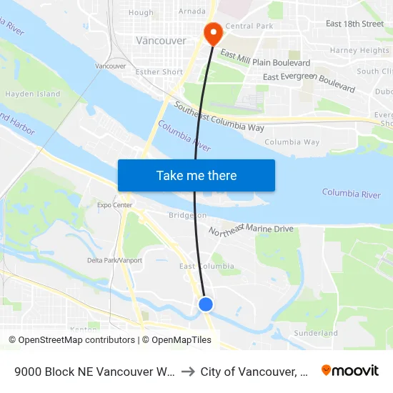 9000 Block NE Vancouver Way to City of Vancouver, WA map