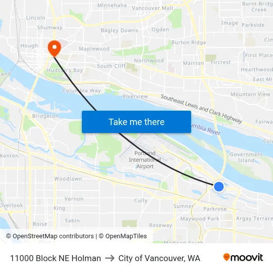 11000 Block NE Holman to City of Vancouver, WA map