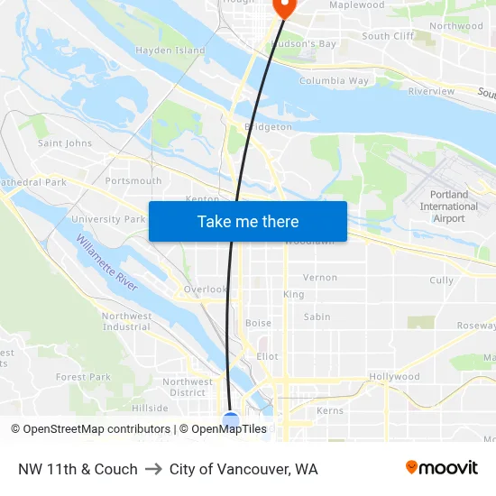 NW 11th & Couch to City of Vancouver, WA map