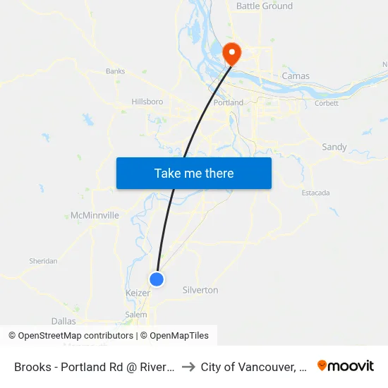 Brooks - Portland Rd @ Riverton to City of Vancouver, WA map