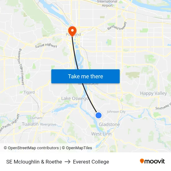 SE Mcloughlin & Roethe to Everest College map