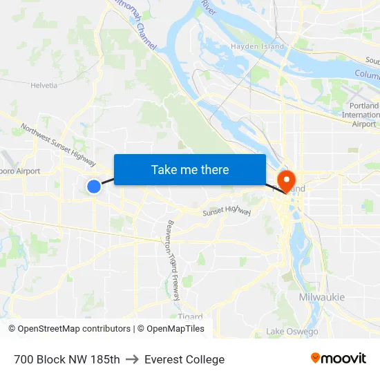 700 Block NW 185th to Everest College map
