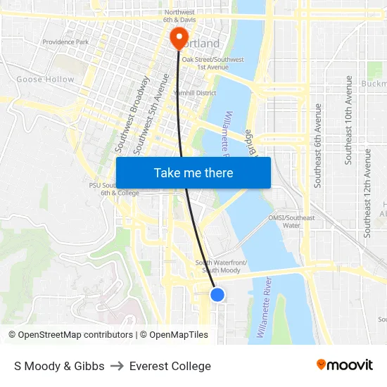 S Moody & Gibbs to Everest College map