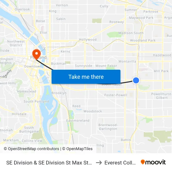 SE Division & SE Division St Max Station to Everest College map