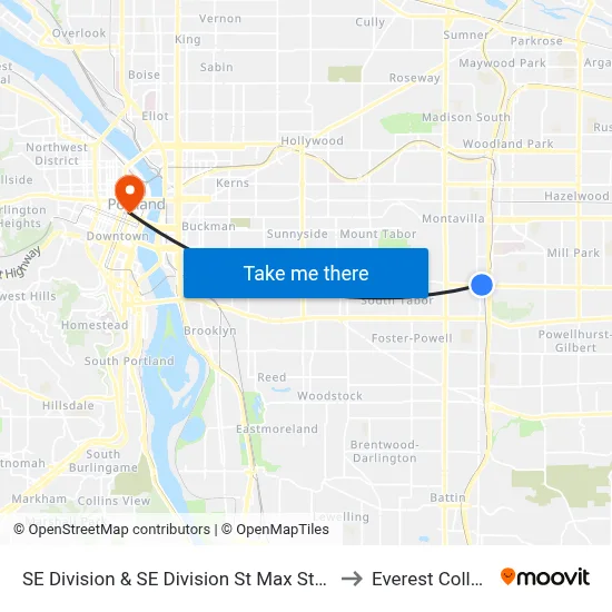 SE Division & SE Division St Max Station to Everest College map