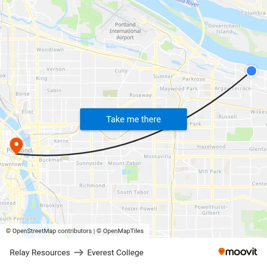 Relay Resources to Everest College map