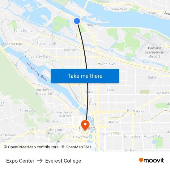 Expo Center to Everest College map