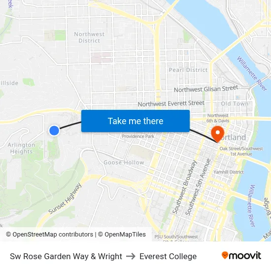 Sw Rose Garden Way & Wright to Everest College map