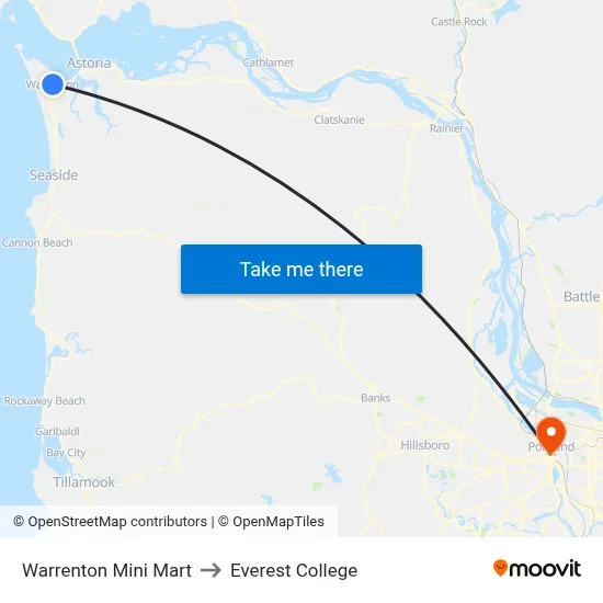 Warrenton Mini Mart to Everest College map