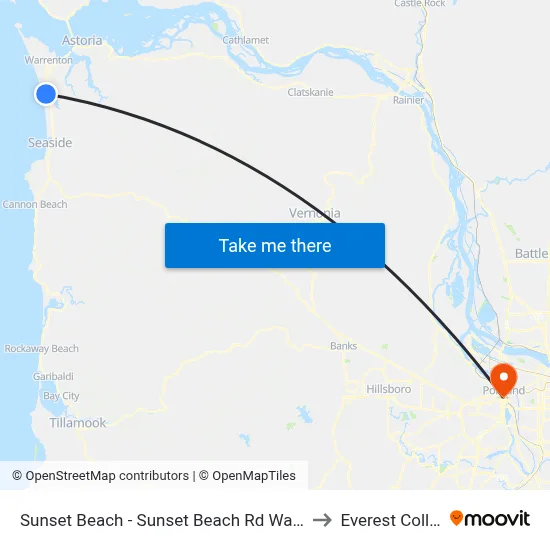 Sunset Beach - Sunset Beach Rd Warrenton to Everest College map