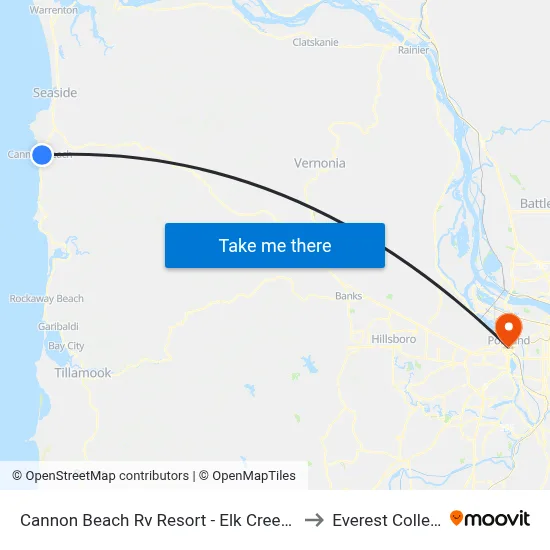 Cannon Beach Rv Resort - Elk Creek Rd to Everest College map