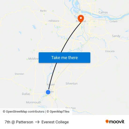7th @ Patterson to Everest College map