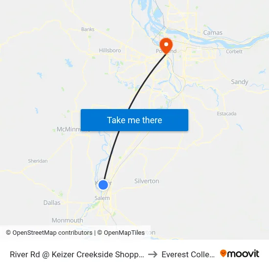 River Rd @ Keizer Creekside Shopping to Everest College map