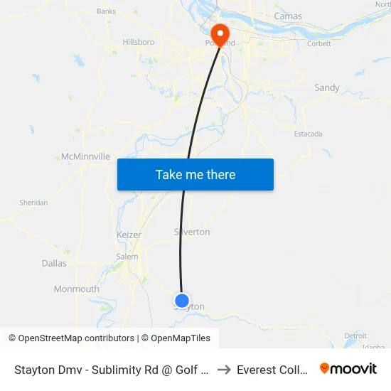 Stayton Dmv - Sublimity Rd @ Golf Club to Everest College map