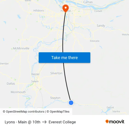 Lyons - Main @ 10th to Everest College map