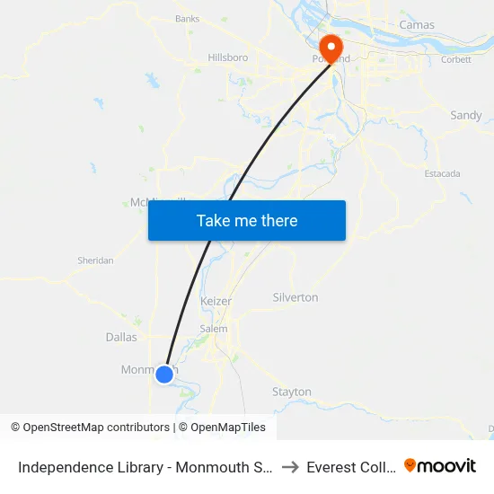 Independence Library - Monmouth St @ 2nd to Everest College map