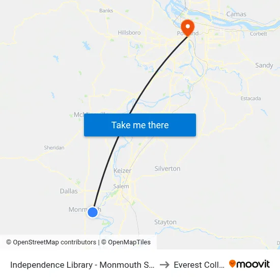 Independence Library - Monmouth St @ 2nd to Everest College map