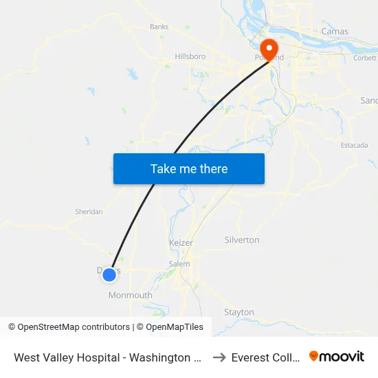 West Valley Hospital - Washington @ Lyle to Everest College map