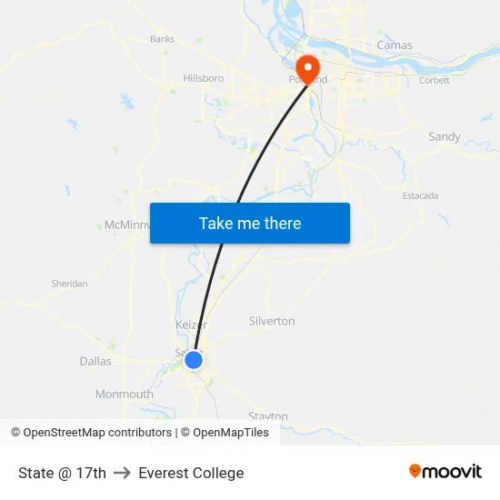 State @ 17th to Everest College map