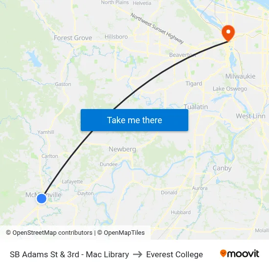 SB Adams St & 3rd - Mac Library to Everest College map