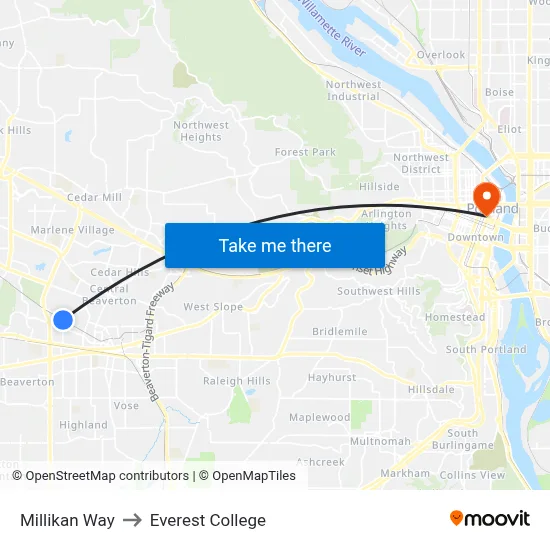 Millikan Way to Everest College map