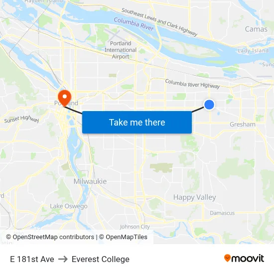 E 181st Ave to Everest College map