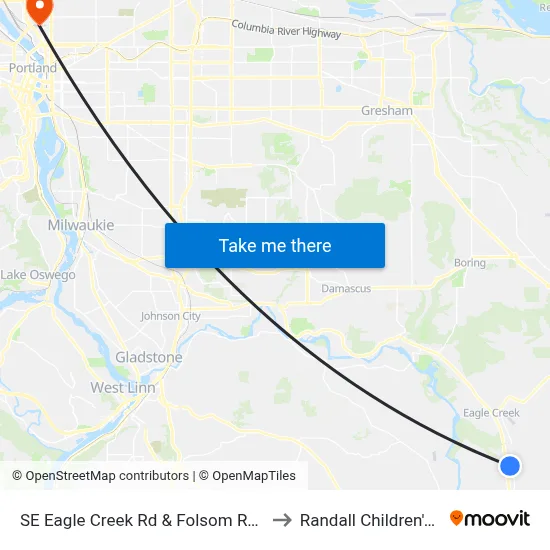 SE Eagle Creek Rd & Folsom Rd (Southbound) to Randall Children's Hospital map
