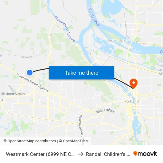 Westmark Center (6999 NE Century Blvd) to Randall Children's Hospital map