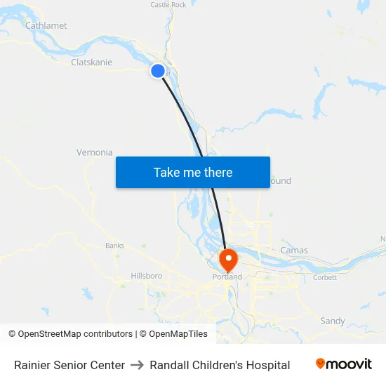 Rainier Senior Center to Randall Children's Hospital map