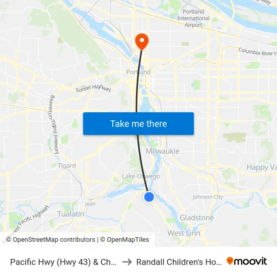 Pacific Hwy (Hwy 43) & Cherry Ln to Randall Children's Hospital map
