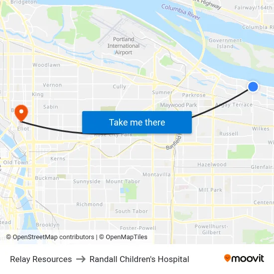 Relay Resources to Randall Children's Hospital map