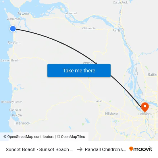 Sunset Beach - Sunset Beach Rd Warrenton to Randall Children's Hospital map