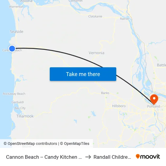 Cannon Beach -- Candy Kitchen - 256 N Hemlock St to Randall Children's Hospital map