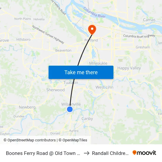 Boones Ferry Road @ Old Town Square - Northbound to Randall Children's Hospital map