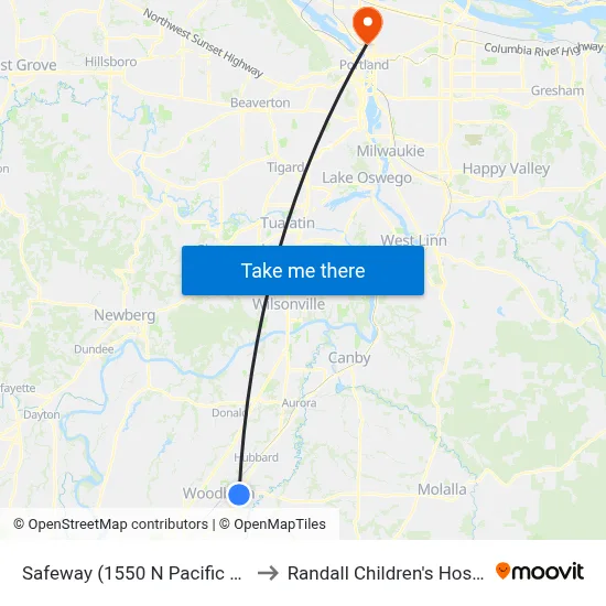 Safeway (1550 N Pacific Hwy) to Randall Children's Hospital map