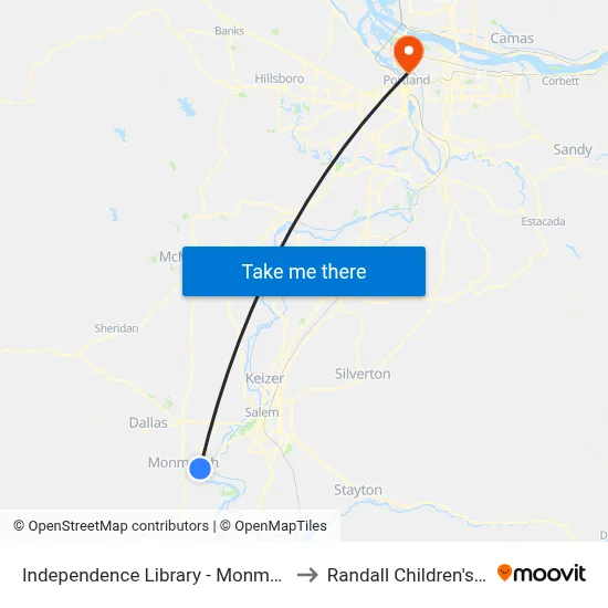 Independence Library - Monmouth St @ 2nd to Randall Children's Hospital map