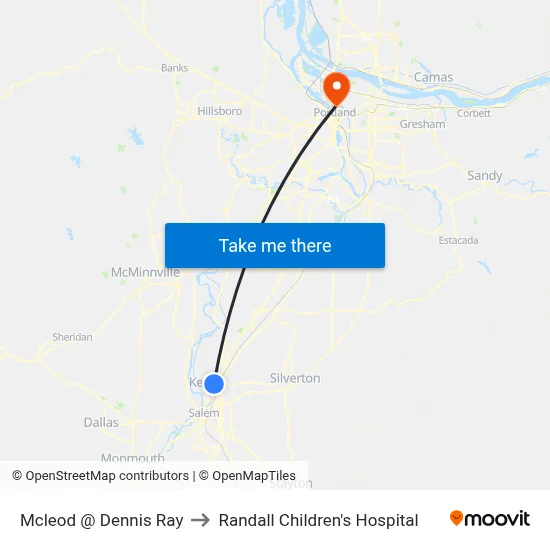 Mcleod @ Dennis Ray to Randall Children's Hospital map