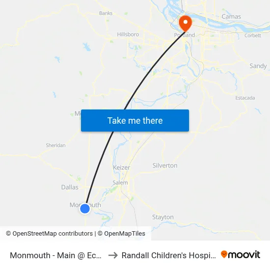 Monmouth - Main @ Ecols to Randall Children's Hospital map
