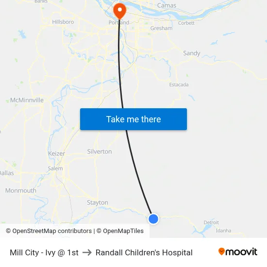 Mill City - Ivy @ 1st to Randall Children's Hospital map