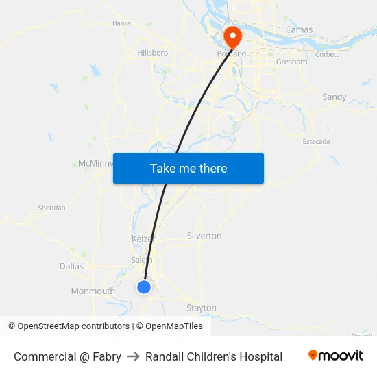 Commercial @ Fabry to Randall Children's Hospital map