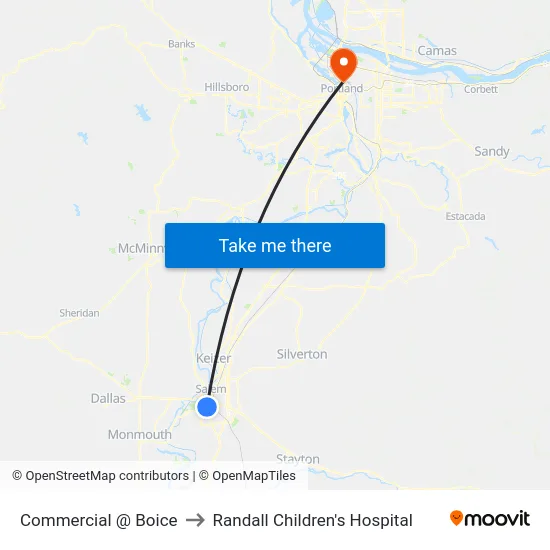 Commercial @ Boice to Randall Children's Hospital map