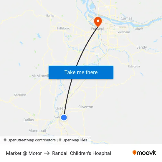 Market @ Motor to Randall Children's Hospital map