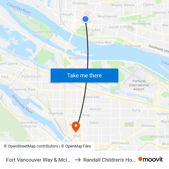 Fort Vancouver Way & Mcloughlin to Randall Children's Hospital map