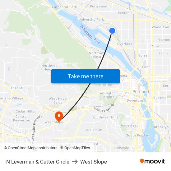 N Leverman & Cutter Circle to West Slope map